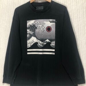 One‎ Degree Long Sleeve Graphic T-Shirt Wave Print Streetwear Men's Size XL
